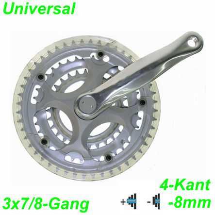 Kettenrad Garnitur 170mm 24 / 34 / 42 Z. Stahl 1/2 x 3/32 -8 mm HS Sugino