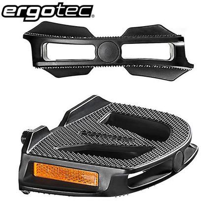 Ergotec Pedalen Plattform EP-1 9/16 x 20G (132x92mm) Kunststoff schwarz Refl. p. Paar