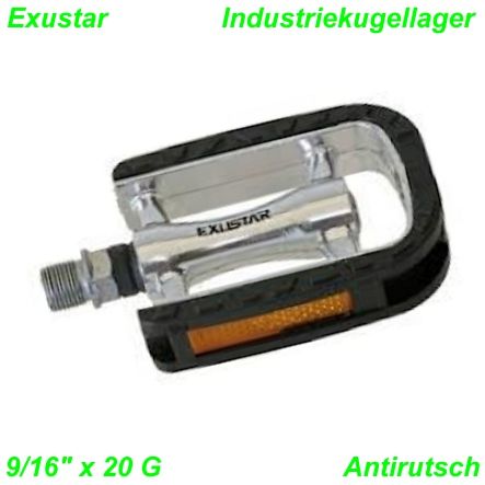 Exustar Pedalen City-Bike 9/16 x 20G CrMo-Achse Industrielager non-slip per Paar
