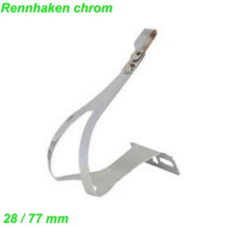 Rennhaken chrom Bef. 77 mm per Paar