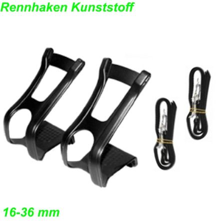 Rennhaken-Set Kunststoff Bef. 16-36 mm m/Riemli schwarz