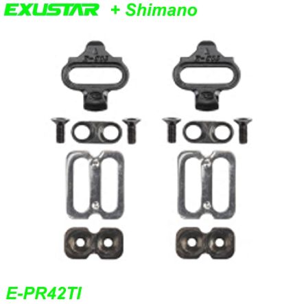 Schuhplatten Set Clipless Exustar/Shimano Pedalen E-PR42TI per Paar