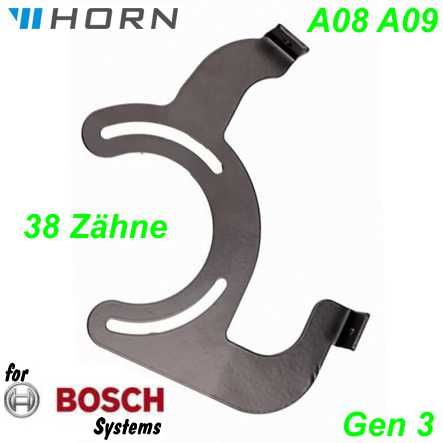 Befestigungsbrille 19.45 Horn Catena 38 Z. A08 A09 Bosch Gen 3 Kettenschutz