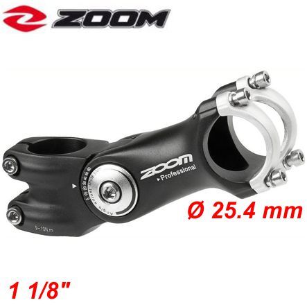 Zoom AHEAD Vorbau 1u1 1/8 x 105 Ø25.4 mm 0-60° schwarz