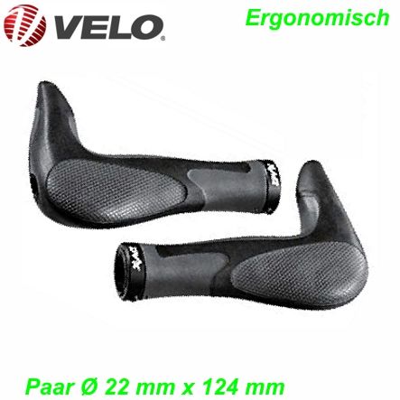 Humpert Griffe m/Lenkerhorn Kraton Gel schwarz ergon. 22x124mm p/Paar