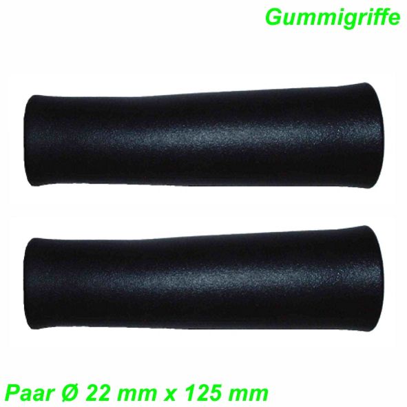 Lenkergriffe Gummi normal Ø 22 x 130 mm schwarz MTB per Paar