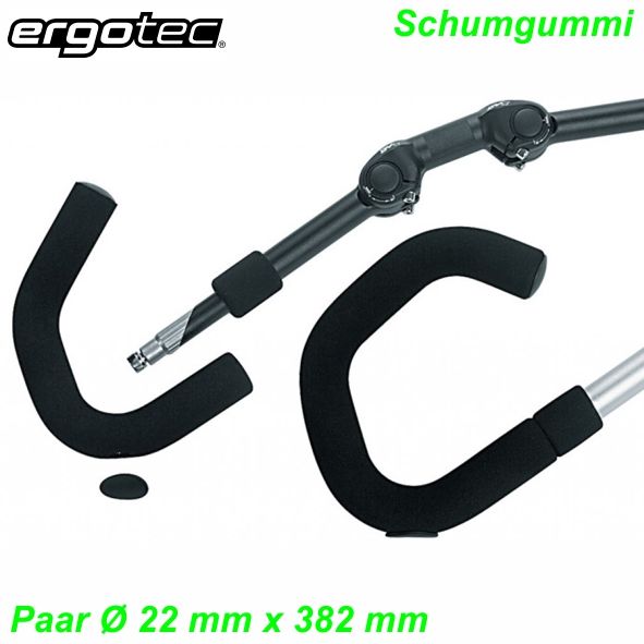 Multipos. Lenkergriffe Schaumstoff schwarz Ø 22 x 382 mm  Ergotec per Paar