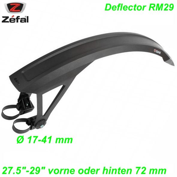 Zefal Schutzblech DEFLECTOR RS75 27.5-29 Ø17-41mm 72 mm Gabel Streben