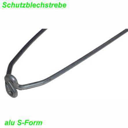 Schutzblechstrebe S-Befestigung alu 370 x 60 x 5 mm Restbestand