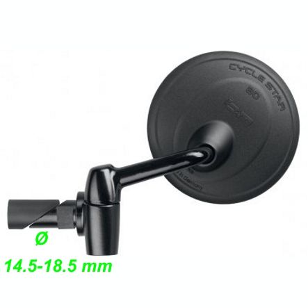BM E-Bike Lenkerrückspiegel Ø 80mm links klappbar Innen Ø 14.5-18.5 mm