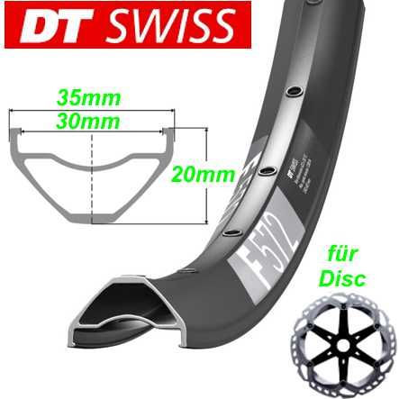 Felge 27.5 DT Swiss F572DB 32 Loch 584-30 VL 6.5mm schwarz (out 35mm/ in 30mm)