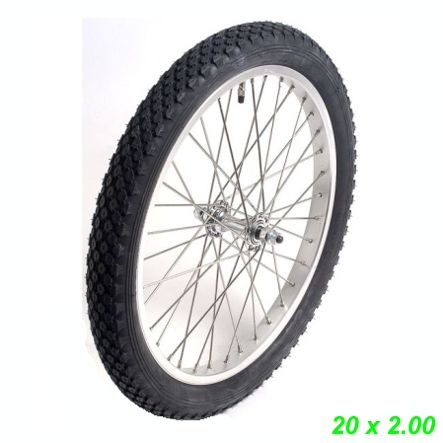 Anhänger Speichenrad 20 x 2.00 Achse Ø 9.5 x 100/135 mm mit Bereifung