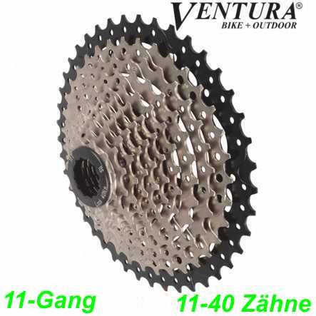 Kassette Ventura 11-G 11-40 Zähne silber CS Shimano kompatibel