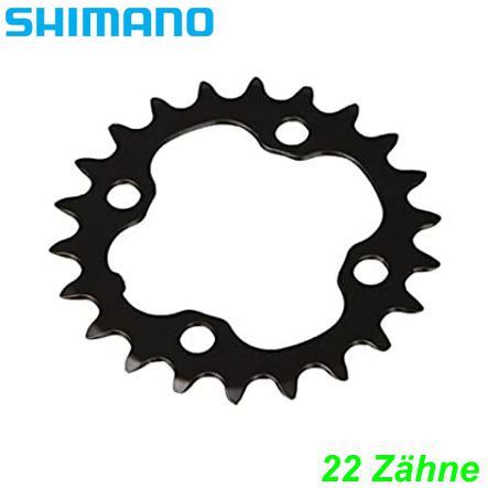 Shimano Kettenblatt 3x9-G. FC-M665 FC-M660 FC-T661 22 Z. AA Ø 64 SLX schwarz Y1KF22000