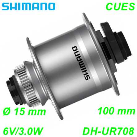 Shimano Nabendynamo DH-UR708 100 mm Center-Lock 32-Loch 6V/3.0W 15 mm silber