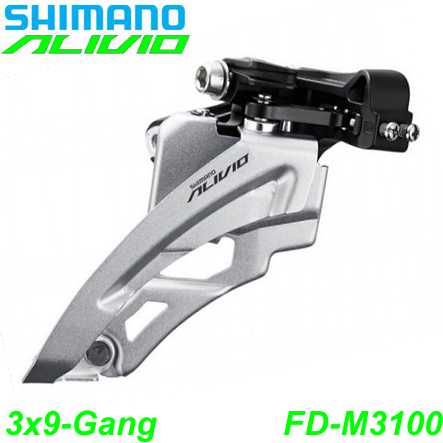 Shimano Umwerfer ALIVIO FD-M3100 3x9-G. Side Swing 66-69° Schelle Ø 28.6/31.8 mm