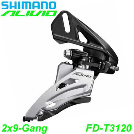 Shimano Umwerfer ALIVIO FD-M3120 2x9-G. Side Swing 64-69° Direktmontage