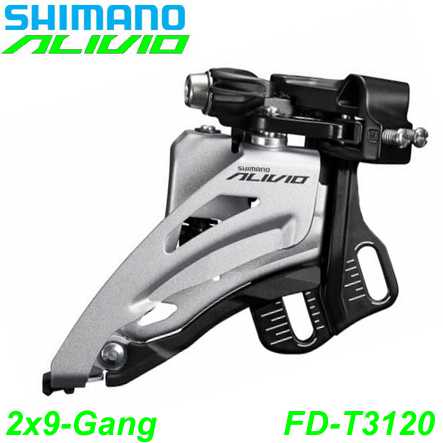 Shimano Umwerfer ALIVIO FD-M3120 2x9-G. Side Swing 64-69° E-Typ ohne Platte