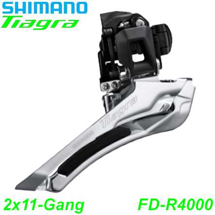 Shimano Umwerfer TIAGRA FD-R4000 2x11-G. LG Down Swing 61-66° Schelle Ø 28.6/31.8 mm