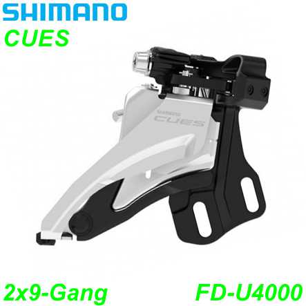 Shimano Umwerfer CUES FD-U4000 2x9/10-G. Side Swing 64-69° E-Typ ohne Platte