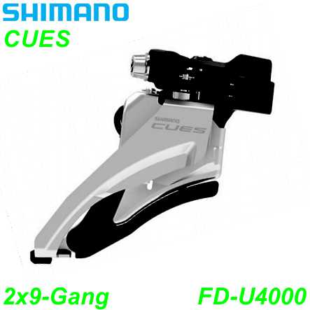 Shimano Umwerfer CUES FD-U4000 2x9/10-G. Side Swing 64-69° Schelle Ø 28.6/31.8/34.9 mm
