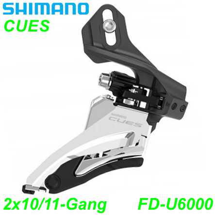 Shimano Umwerfer CUES FD-U6000 2x10/11-G. Side Swing 64-69° Direktmontage