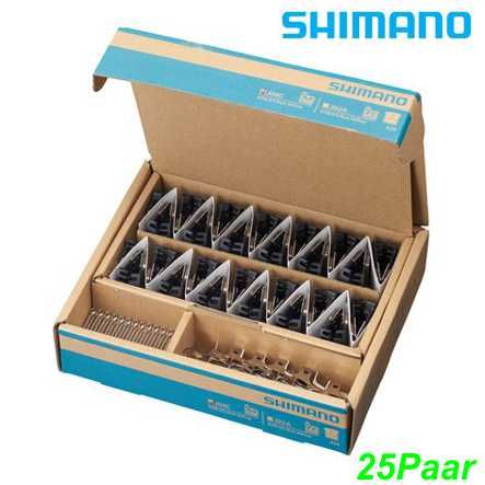 Shimano Bremsbeläge J05A Resin 25 Paar mit Lamellen mit Feder und Clip 25 Paar