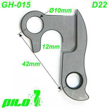 Ausfallende Schaltauge GH-015 CNC Pilo D22 Achse 12mm Norco