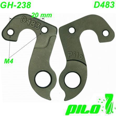 Ausfallende Schaltauge GH-238 Pilo D483 CNC Dark Plasma Haibike Moda Vitus