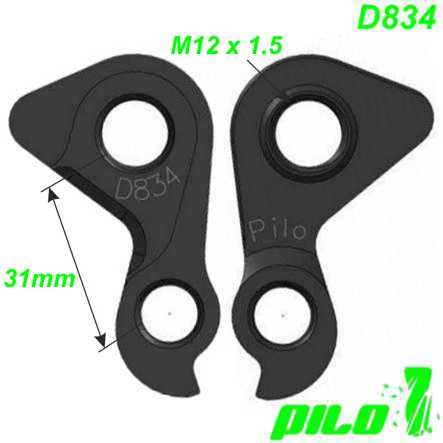 Ausfallende Schaltauge Pilo D834 CNC Bulls M12x1.5 Lochdist. 31mm schwarz
