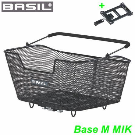 Basil MIK Einkaufskorb Base M 25x33x17cm 14 L schwarz engmaschig
