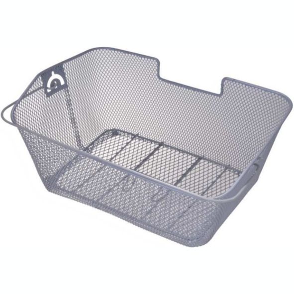 Korb mit Tragbügel feinmaschig silber 40x29x18