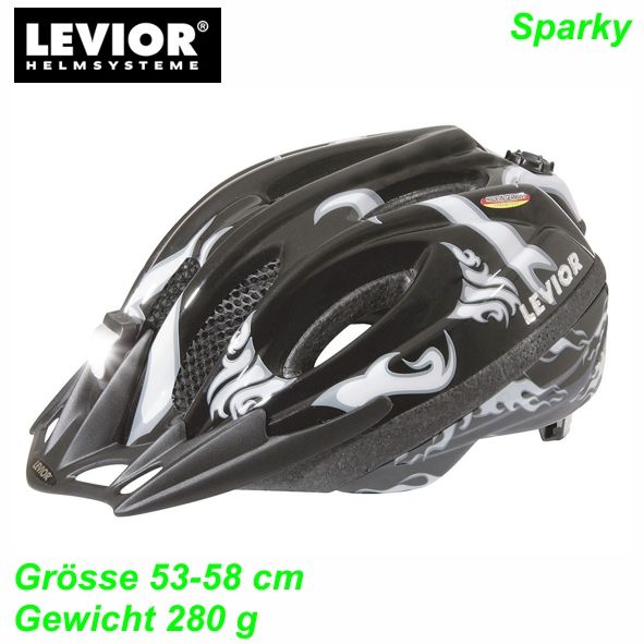 Helm LEVIOR Sparky schwarz weiss Gr. 53-58 cm Restbestand