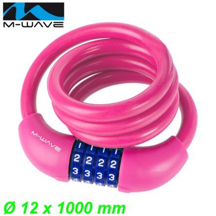 Zahlenseilschloss D.12.10 Ø 12 x 1000 mm pink M-Wave