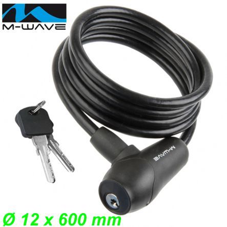 Kabelschloss S12.6S Silicone touch Ø 12 x 600 mm schwarz M-Wave