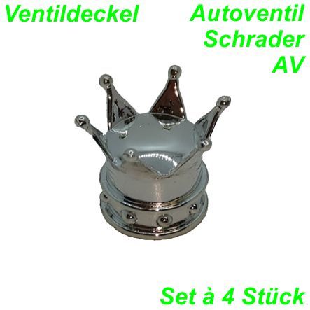 Ventildeckel Krone chrom Set  à 4 Stk.
