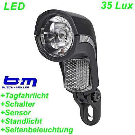 BM Scheinwerfer LED Lumotec upp T senso plus 30 LUX Schalter Standlicht Automatik Dynamo