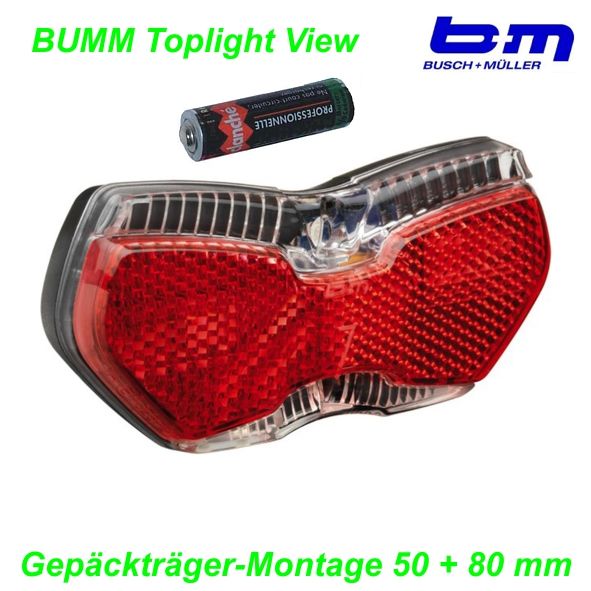 BM Rücklicht Batterie Toplight LineTec View  permanent on/off 50/80 mm