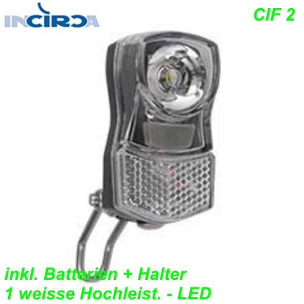 Incirca LED Scheinwerfer CIF2 1 weisse Hochleist LED inkl. Halter Batterie