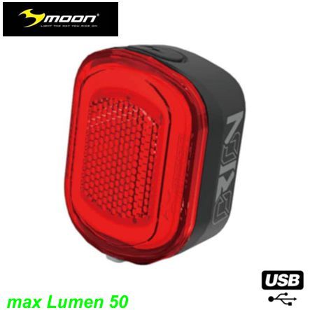 MOON ORION Rücklicht 20 Lumen 5 Funkt. USB-micro inside inkl. Schnellspannverschl. 30g