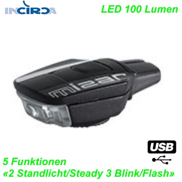 Moon Scheinwerfer Mizar 100 Lum USB Schnellverschl. magnetisch 5-Funkt. 19 gr.