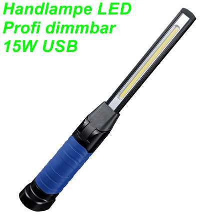 Handlampe LED Profi dimmbar 15W USB