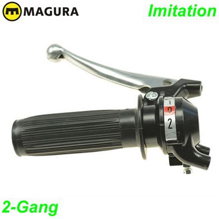Magura Mofa Schaltdrehgriff 2-Gang kompl. Imitation schwarz