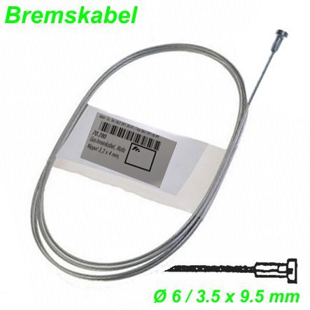 Bremskabel Kupplungskabel Ø 6/3.5 x 9.5 mm 1.5 x 2200 mm Innenkabel