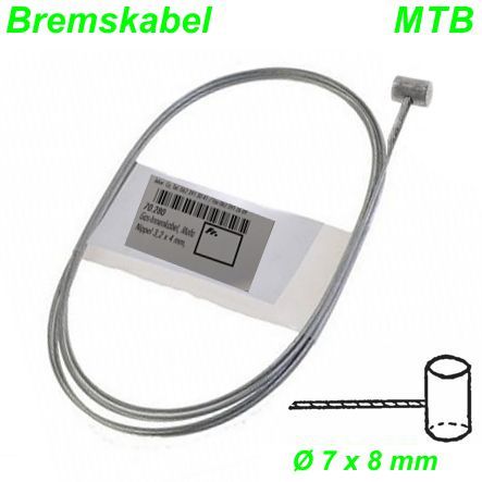 Bremskabel MTB Ø 7 x 8 mm 1.8 x 800 mm Innenkabel