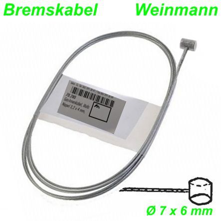 Bremskabel Weinmann Ø 7 x 6 mm 1.5 x 2200 mm Innenkabel