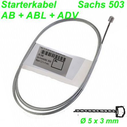 Starterkabel Sachs 503AB/CH ABL/CH Ø 5 x 3 mm 1.5 x 1400 mm Innenkabel