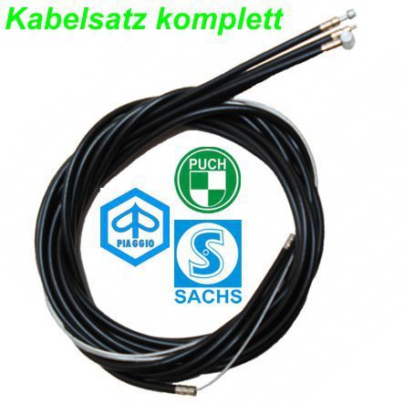 Mofa Kabelsatz ohne Stellschraube Piaggio Ciao schwarz