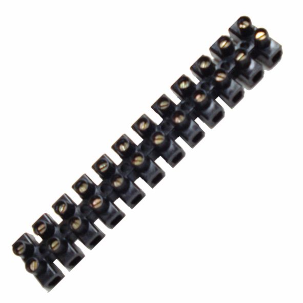 Lüsterklemme in Leisten 12 Pole schwarz 1.0 - 1.5 mm2
