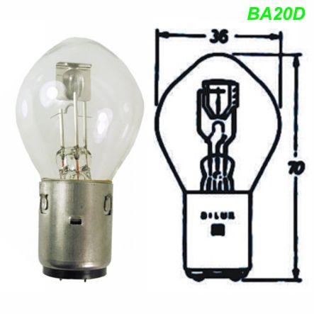 Mofa Glühlampe BA20D 6V 15/15W